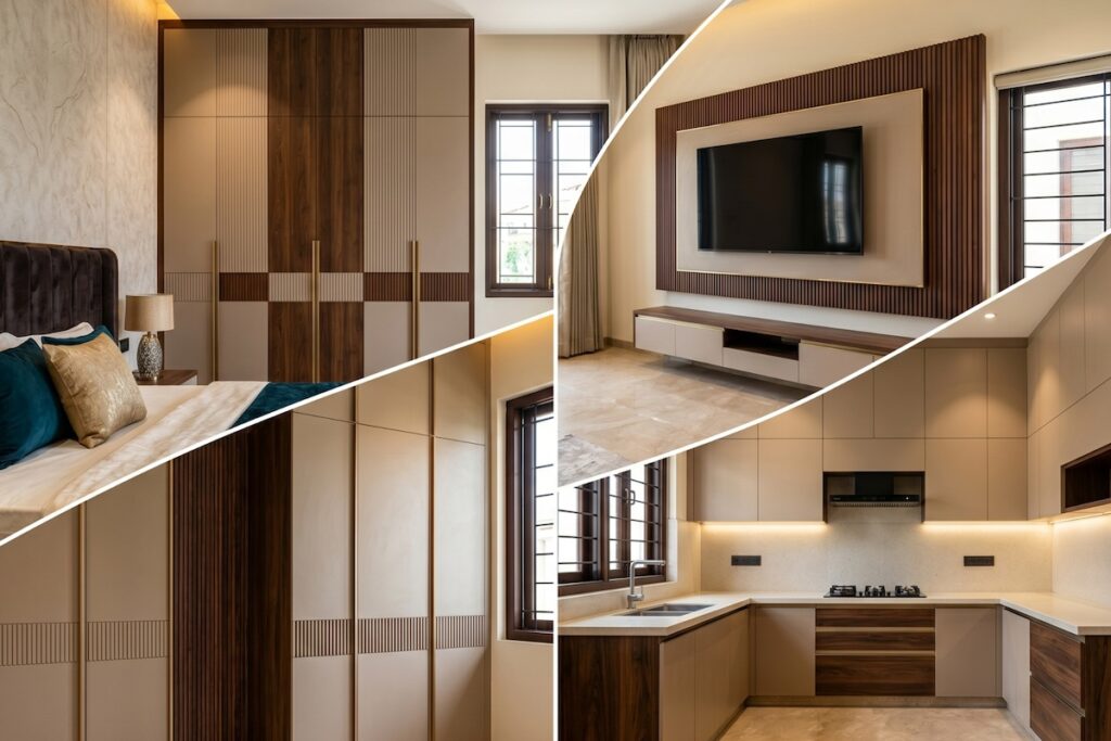 Home Interiors Offer – Chennai Luxury 3 BHK home interior design – modern modular furniture by Vaithiyaa Interiors Chennai